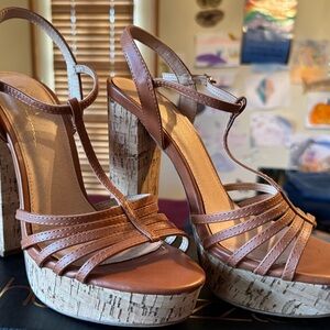 Elegant Brown Platform Sandals